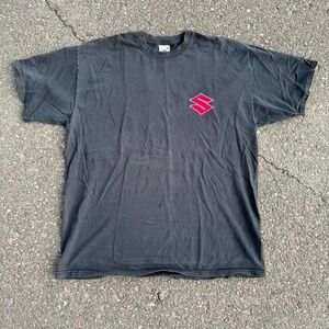 Vintage‎ Suzuki embroidered black and red tee Size L